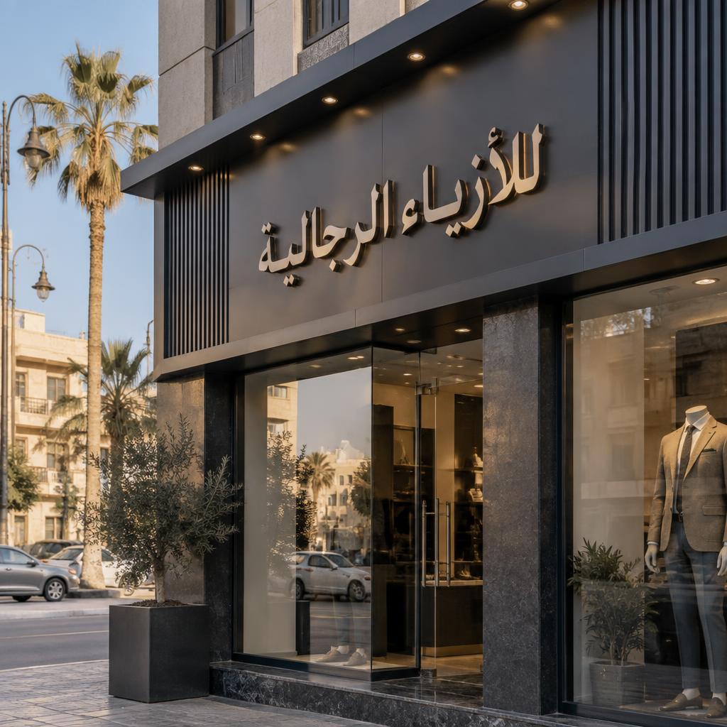 تفاصيل لافتة محل تجاري حديثة